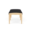Lesro Industries Wood Waiting Reception 2 Seat Bench Wood Frame in Black