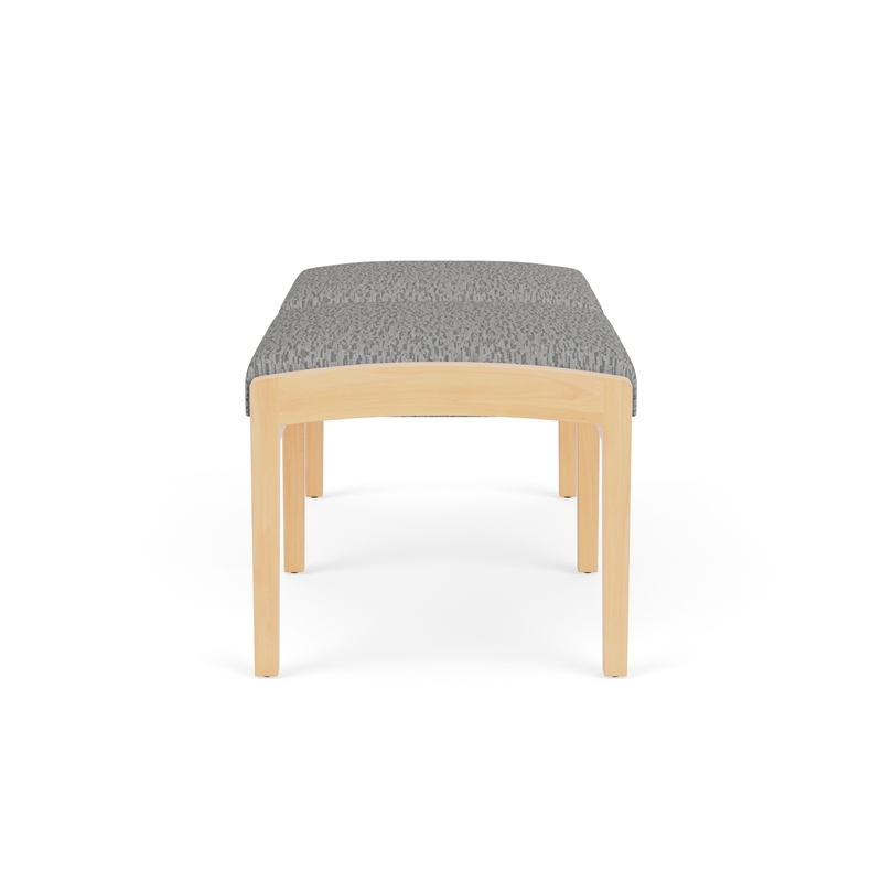 Lesro Industries Wood Waiting Reception 2 Seat Bench Wood Frame in Gray