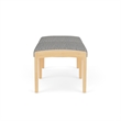 Lesro Industries Wood Waiting Reception 2 Seat Bench Wood Frame in Gray