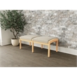 Lesro Industries Wood Waiting Reception 2 Seat Bench Wood Frame in Brown
