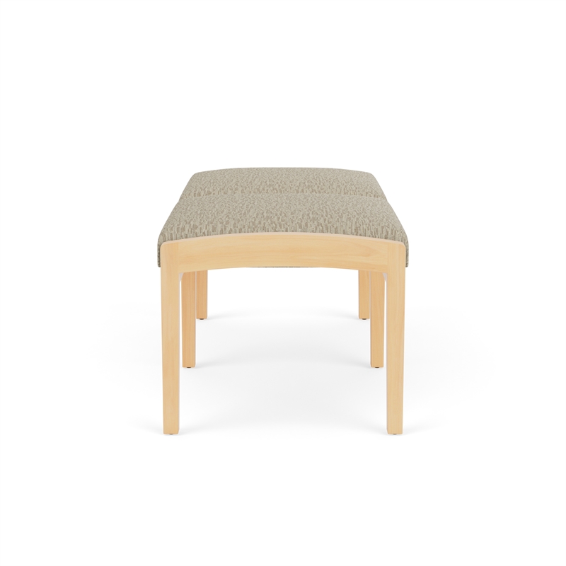 Lesro Industries Wood Waiting Reception 2 Seat Bench Wood Frame in Brown