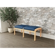 Lesro Industries Wood Waiting Reception 2 Seat Bench Wood Frame in Blue