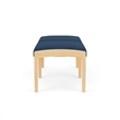 Lesro Industries Wood Waiting Reception 2 Seat Bench Wood Frame in Blue