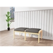 Lesro Industries Wood Waiting Reception 2 Seat Bench Wood Frame in Gray