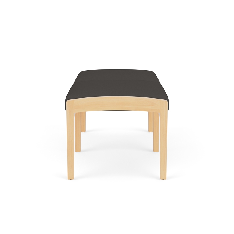 Lesro Industries Wood Waiting Reception 2 Seat Bench Wood Frame in Gray