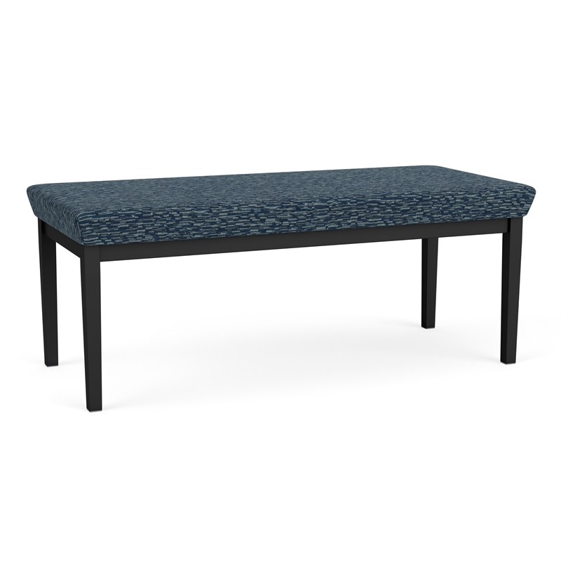 Lesro Industries Steel Waiting Reception 2 Seat Bench Steel Frame in Blue