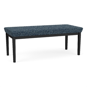 Lesro Industries Steel Waiting Reception 2 Seat Bench Steel Frame in Blue