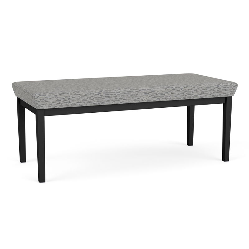 Lesro Industries Steel Waiting Reception 2 Seat Bench Steel Frame in Gray