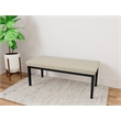 Lesro Industries Steel Waiting Reception 2 Seat Bench Steel Frame in Brown