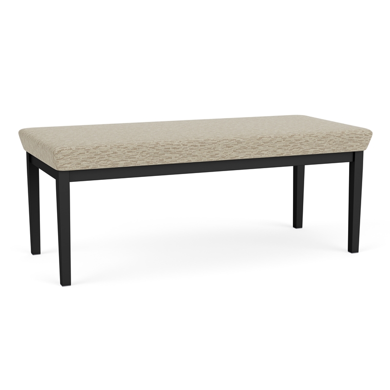 Lesro Industries Steel Waiting Reception 2 Seat Bench Steel Frame in Brown