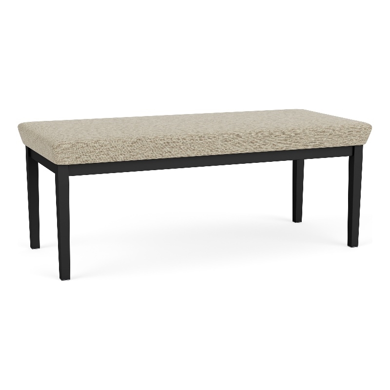 Lesro Industries Steel Waiting Reception 2 Seat Bench Steel Frame in Brown