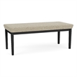 Lesro Industries Steel Waiting Reception 2 Seat Bench Steel Frame in Brown