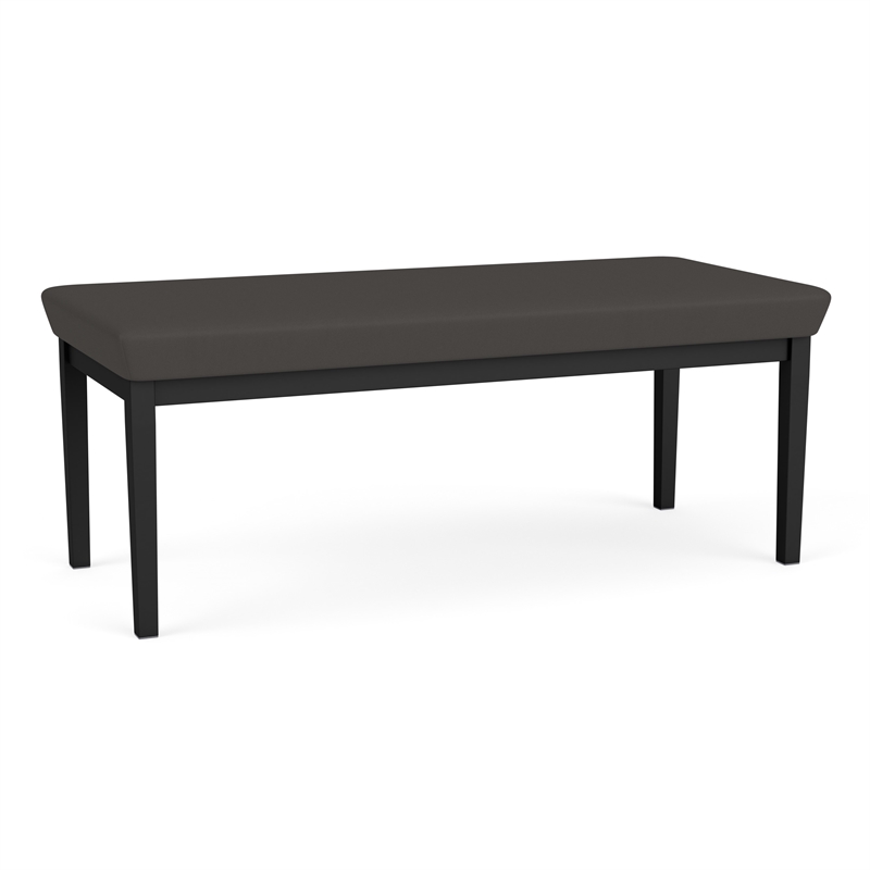 Lesro Industries Steel Waiting Reception 2 Seat Bench Steel Frame in Gray