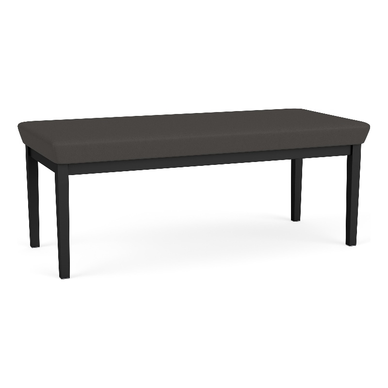 Lesro Industries Steel Waiting Reception 2 Seat Bench Steel Frame in Gray