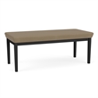 Lesro Industries Steel Waiting Reception 2 Seat Bench Steel Frame in Brown