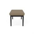 Lesro Industries Steel Waiting Reception 2 Seat Bench Steel Frame in Brown