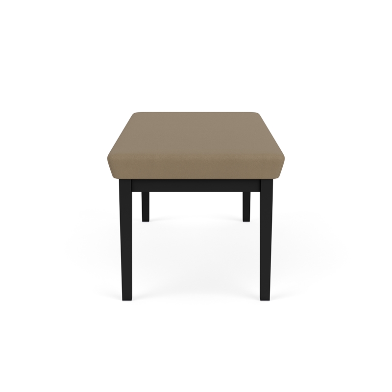Lesro Industries Steel Waiting Reception 2 Seat Bench Steel Frame in Brown