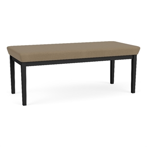 Lesro Industries Steel Waiting Reception 2 Seat Bench Steel Frame in Brown