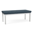 Lesro Industries Steel Waiting Reception 2 Seat Bench Steel Frame in Blue