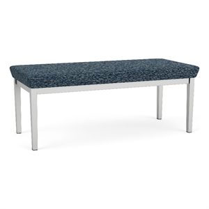 Lesro Industries Steel Waiting Reception 2 Seat Bench Steel Frame in Blue