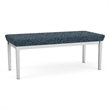 Lesro Industries Steel Waiting Reception 2 Seat Bench Steel Frame in Blue