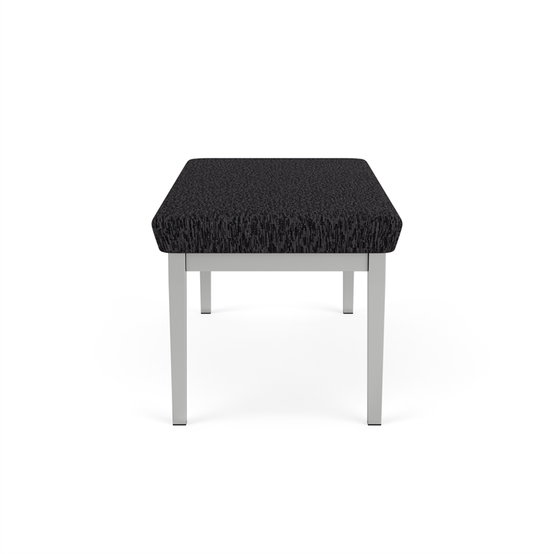Lesro Industries Steel Waiting Reception 2 Seat Bench Steel Frame in Black