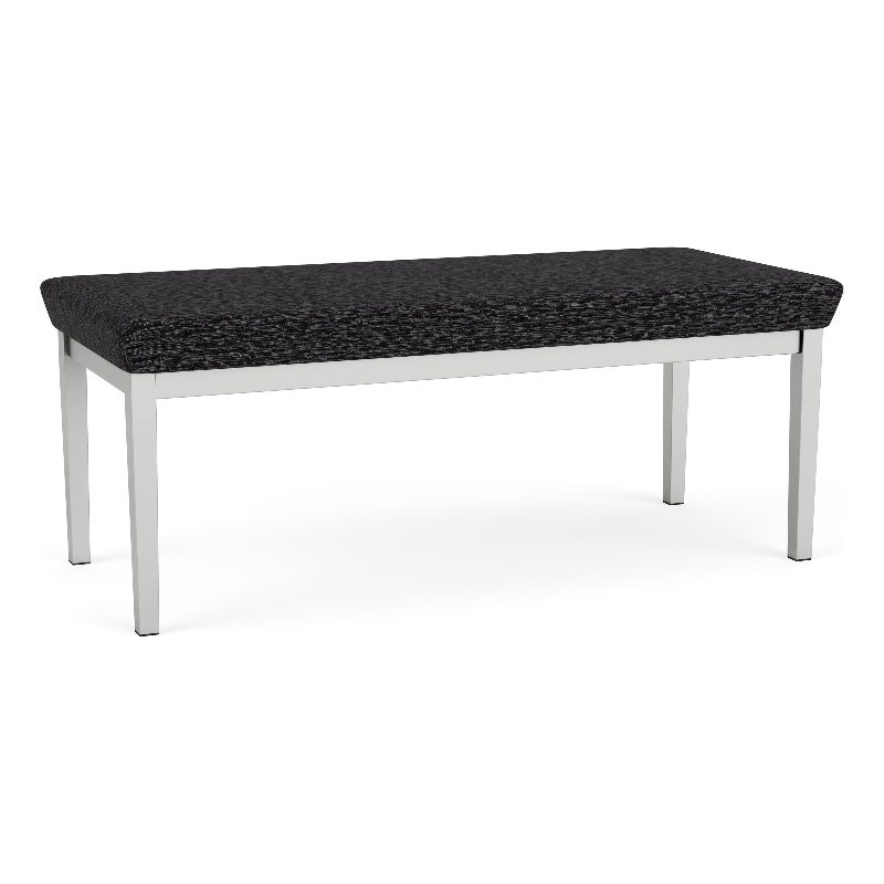 Lesro Industries Steel Waiting Reception 2 Seat Bench Steel Frame in Black