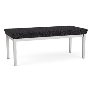 Lesro Industries Steel Waiting Reception 2 Seat Bench Steel Frame in Black