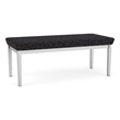 Lesro Industries Steel Waiting Reception 2 Seat Bench Steel Frame in Black