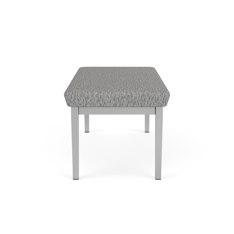 Lesro Industries Steel Waiting Reception 2 Seat Bench Steel Frame in Gray