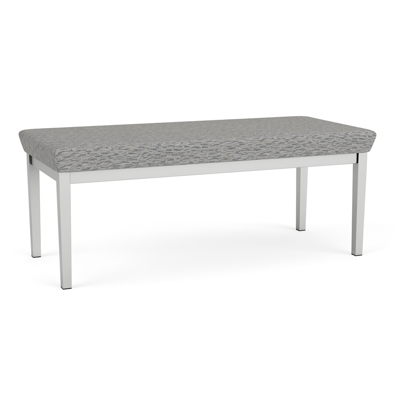 Lesro Industries Steel Waiting Reception 2 Seat Bench Steel Frame in Gray