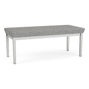 Lesro Industries Steel Waiting Reception 2 Seat Bench Steel Frame in Gray