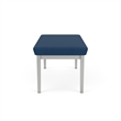 Lesro Industries Steel Waiting Reception 2 Seat Bench Steel Frame in Blue