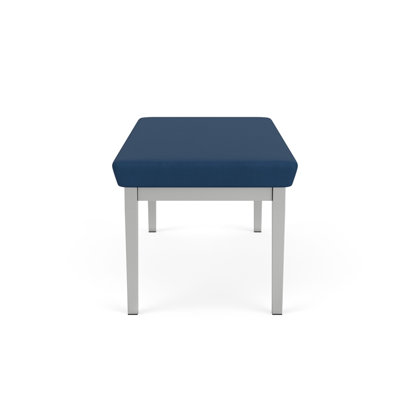Lesro Industries Steel Waiting Reception 2 Seat Bench Steel Frame in Blue