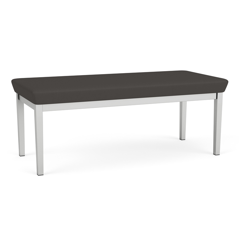 Lesro Industries Steel Waiting Reception 2 Seat Bench Steel Frame in Gray