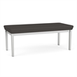 Lesro Industries Steel Waiting Reception 2 Seat Bench Steel Frame in Gray