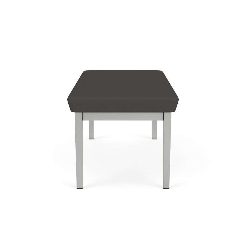 Lesro Industries Steel Waiting Reception 2 Seat Bench Steel Frame in Gray