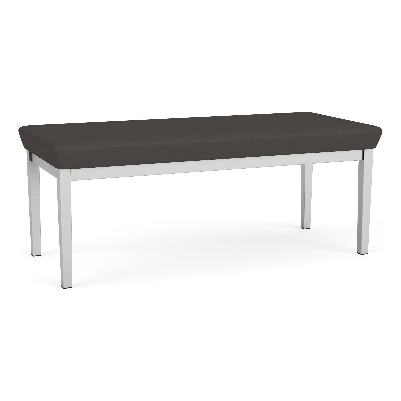 Lesro Industries Steel Waiting Reception 2 Seat Bench Steel Frame in Gray