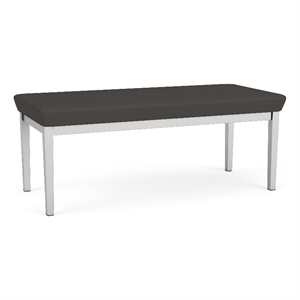 Lesro Industries Steel Waiting Reception 2 Seat Bench Steel Frame in Gray