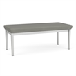 Lesro Industries Steel Waiting Reception 2 Seat Bench Steel Frame in Gray