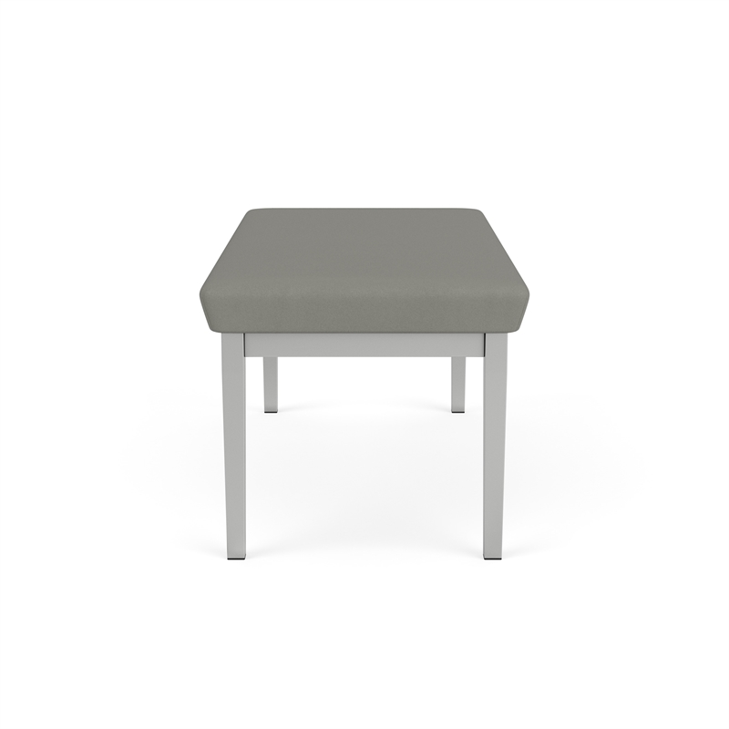 Lesro Industries Steel Waiting Reception 2 Seat Bench Steel Frame in Gray