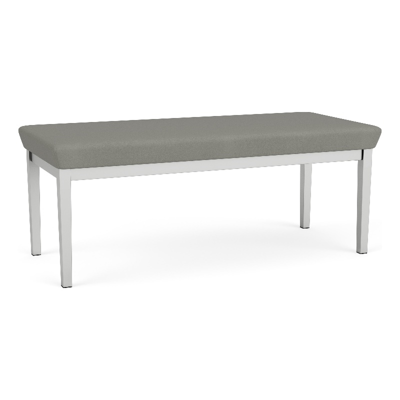 Lesro Industries Steel Waiting Reception 2 Seat Bench Steel Frame in Gray