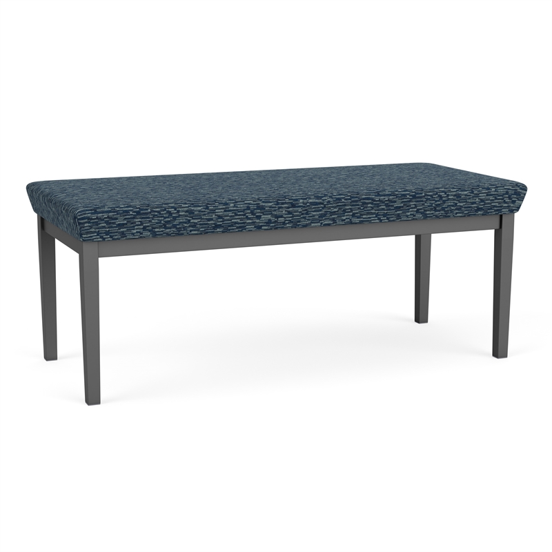 Lesro Industries Steel Waiting Reception 2 Seat Bench Steel Frame in Blue