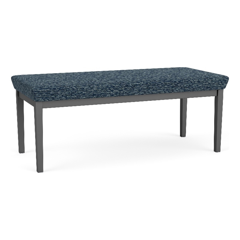 Lesro Industries Steel Waiting Reception 2 Seat Bench Steel Frame in Blue