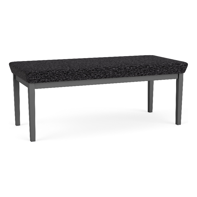 Lesro Industries Steel Waiting Reception 2 Seat Bench Steel Frame in Black