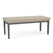 Lesro Industries Steel Waiting Reception 2 Seat Bench Steel Frame in Brown