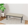 Lesro Industries Steel Waiting Reception 2 Seat Bench Steel Frame in Brown