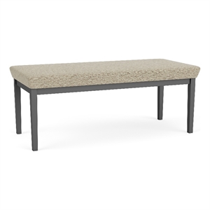 Lesro Industries Steel Waiting Reception 2 Seat Bench Steel Frame in Brown