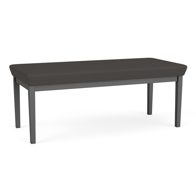 Lesro Industries Steel Waiting Reception 2 Seat Bench Steel Frame in Gray