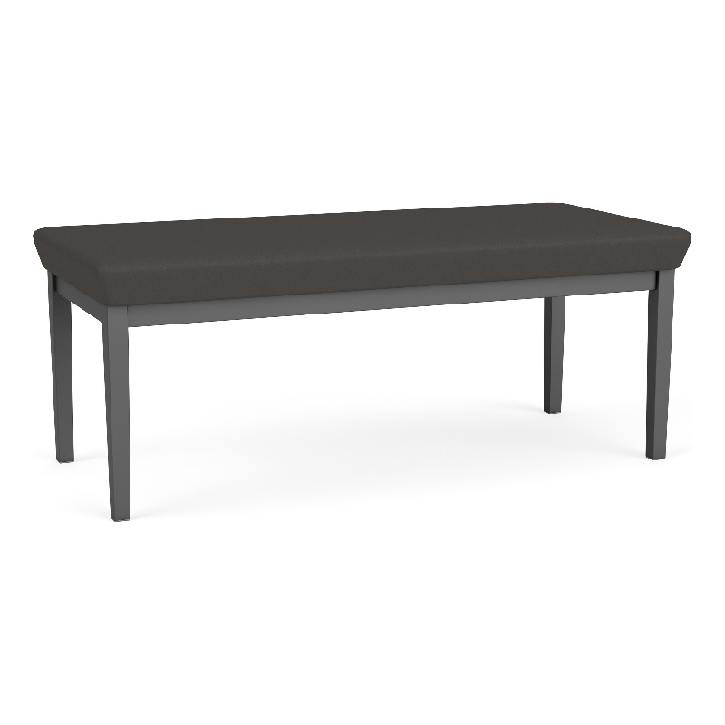 Lesro Industries Steel Waiting Reception 2 Seat Bench Steel Frame in Gray